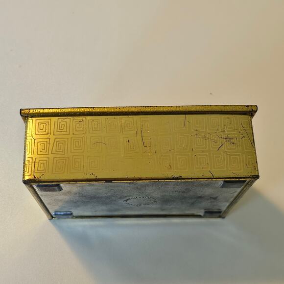 Vintage West Germany Decorative Metal Box with Painted Horses Gold Tone - Picture 3 of 10